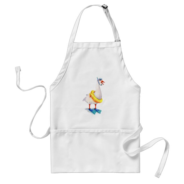 Snorkelling White Goose Standard Apron (Front)
