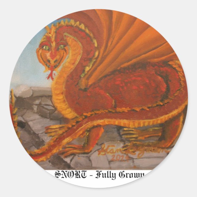 SNORT - Fully Grown Classic Round Sticker (Front)