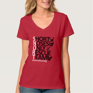 SNORT Vertical Short Sleeve V Neck Tee "Red"