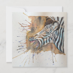 Snorting Zebra Postcard Style Notecard