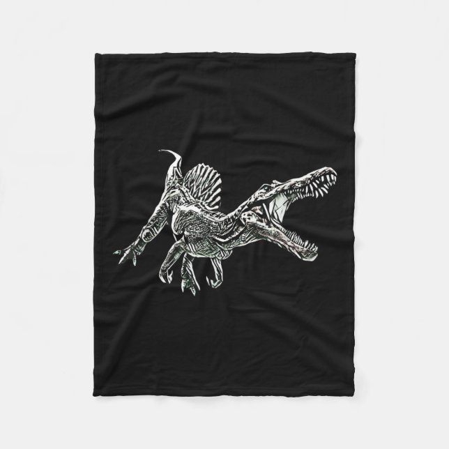 Snosaurus Motif Dinosaur Prehistoric Predator Dino Fleece Blanket (Front)