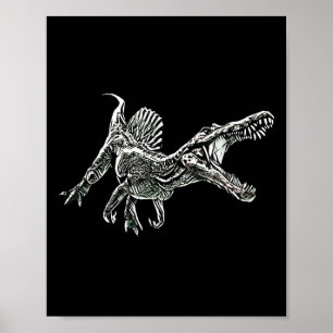 Snosaurus Motif Dinosaur Prehistoric Predator Dino Poster