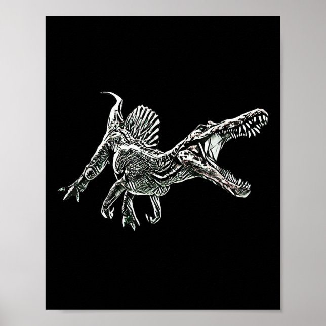 Snosaurus Motif Dinosaur Prehistoric Predator Dino Poster (Front)