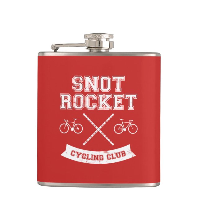 Snot Rocket Cycling Club Hip Flask (Front)