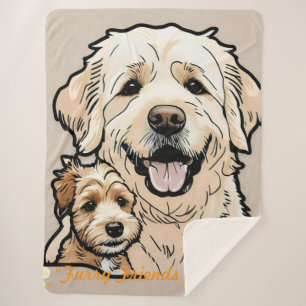 "Snouts and Snuggles" Sherpa Blanket