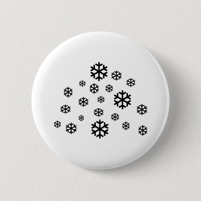 Snow 6 Cm Round Badge (Front)