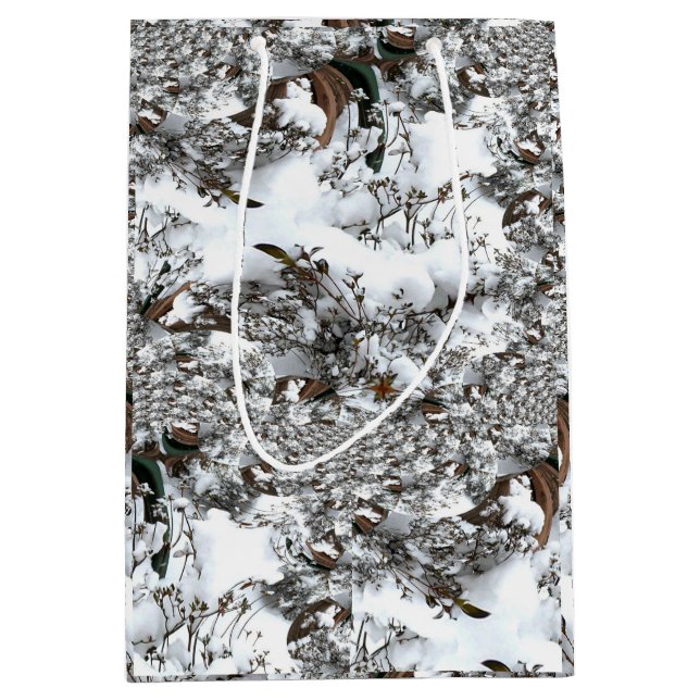 Snow Abstract Medium Gift Bag (Front)