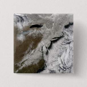 Snow across the northeastern United States 15 Cm Square Badge