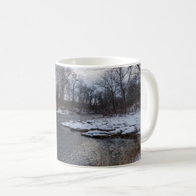 Snow Along James River Coffee Mug (Front Right)