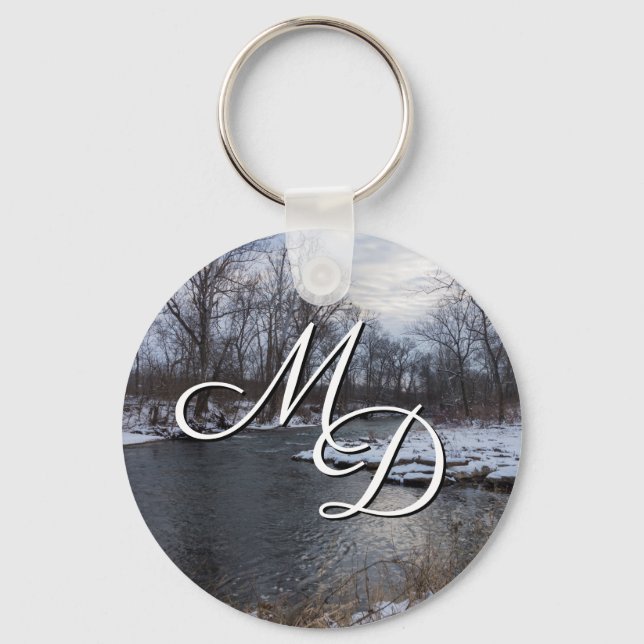 Snow Along James River Keychain (Front)