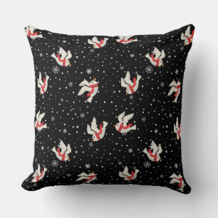 Snow and Bird Christmas Pattern Cushion