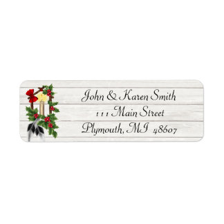 Snow and Christmas Tree Address Label