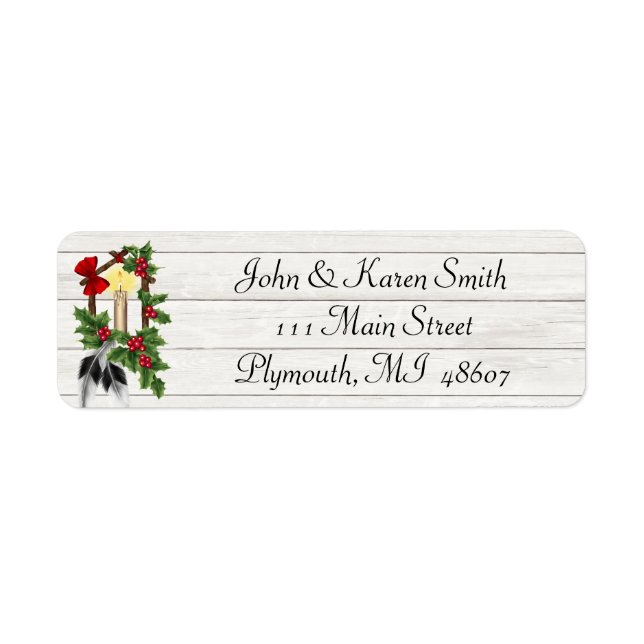 Snow and Christmas Tree Address Label (Front)
