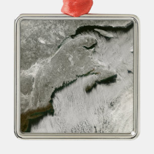 Snow and cloud streets metal tree decoration