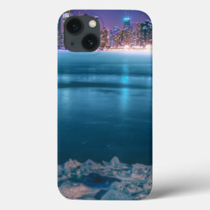 Snow and ice abound on Lake Michiga at Arctic iPhone 13 Case