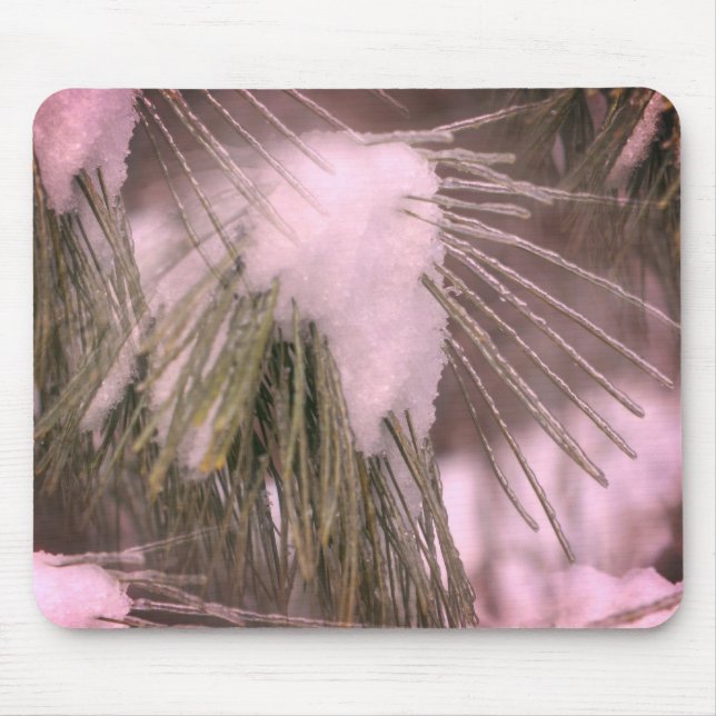 Snow And Ice Pine Needles Winter  Mouse Mat (Front)