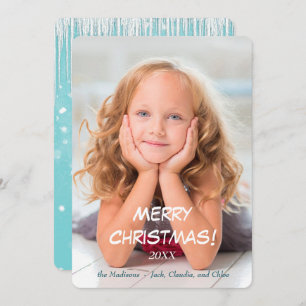 Snow and Icicle Photo Template Christmas