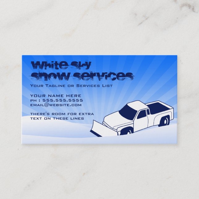 snow AND lawn services Business Card (Front)