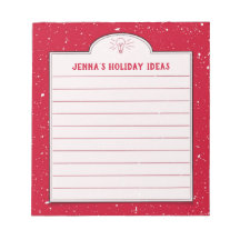 Snow and Red Custom Holiday Shopping or Idea Notep