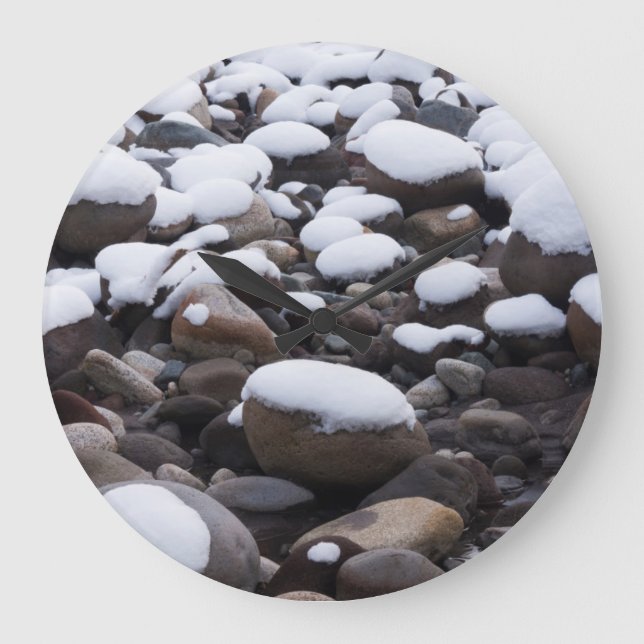 Snow And Rocks, Mt. Rainier National Park Large Clock (Front)