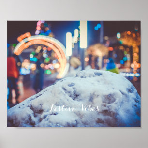 Snow and winter lights poster