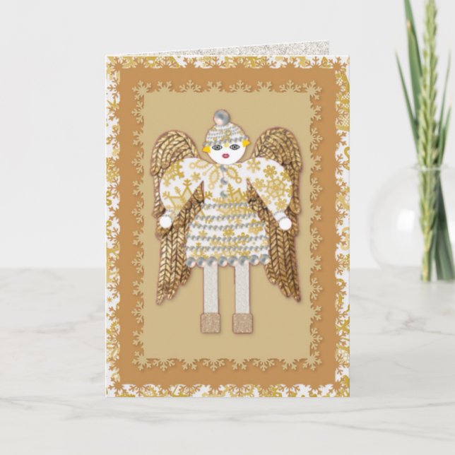 Snow Angel Christmas Greeting Card (Front)