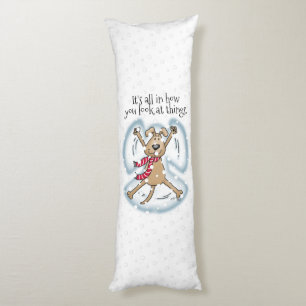 Snow Angel Dog Fun Cute Christmas Holiday Funny Body Cushion