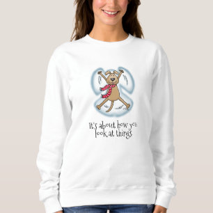 Snow Angel Dog Fun Cute Christmas Holiday Funny Sweatshirt