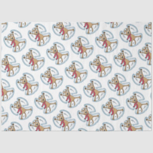 Snow Angel Dog Fun Cute Christmas Holiday Funny Tissue Paper