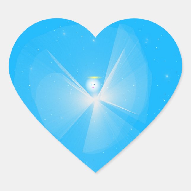 Snow Angel Heart-Shaped Sticker (Front)