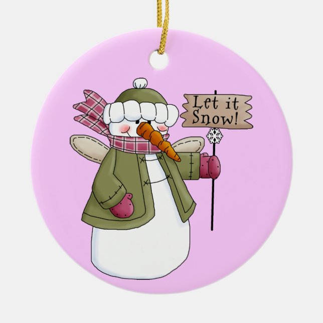Snow Angel Let it Snow Ornament (Front)
