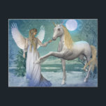 Snow Angel (Postcard) Postcard<br><div class="desc">Digital artwork and manipulation by Jennie Yuen.  Compilation from various sources.</div>