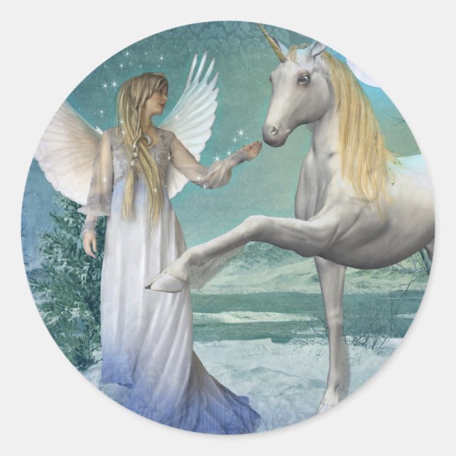 Snow Angel (Stickers) Classic Round Sticker (Front)