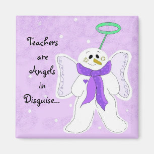 Snow Angel with Teacher Saying Magnet