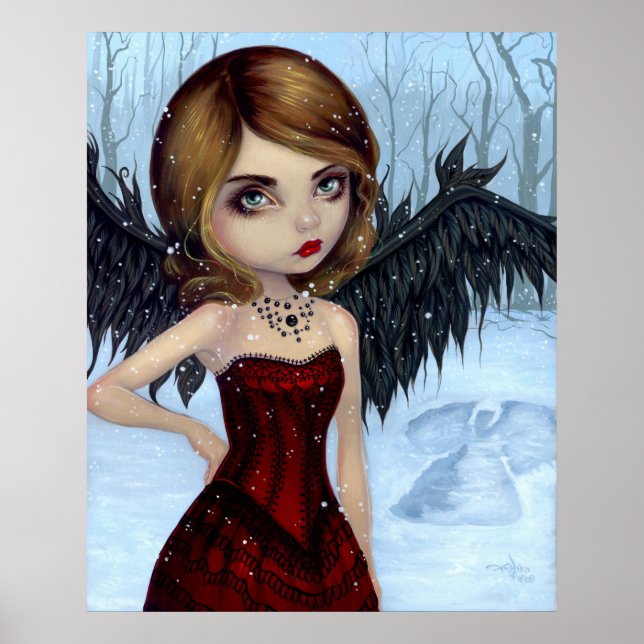 Snow Angels winter fairy Art Print (Front)