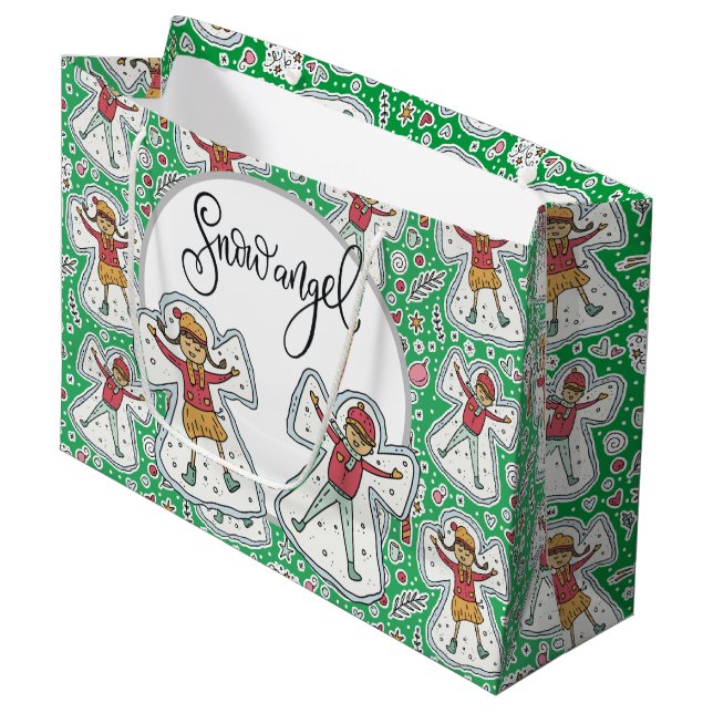 Snow Angle Large Gift Bag (Front Angled)