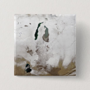 Snow around the Aral Sea 15 Cm Square Badge