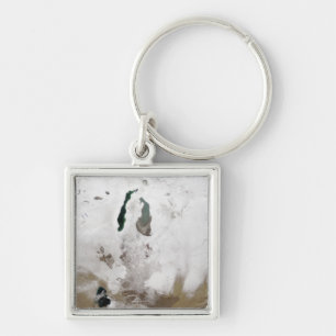 Snow around the Aral Sea Key Ring