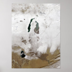 Snow around the Aral Sea Poster