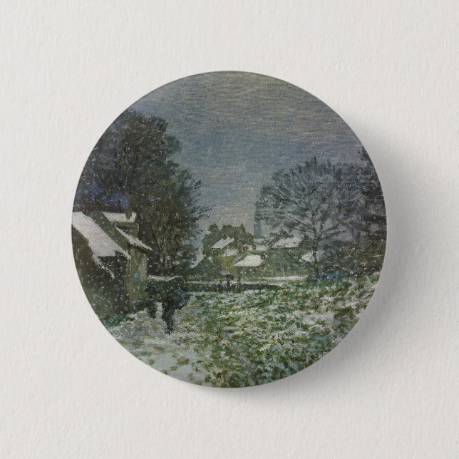 Snow at Argenteuil by Claude Monet 6 Cm Round Badge (Front)
