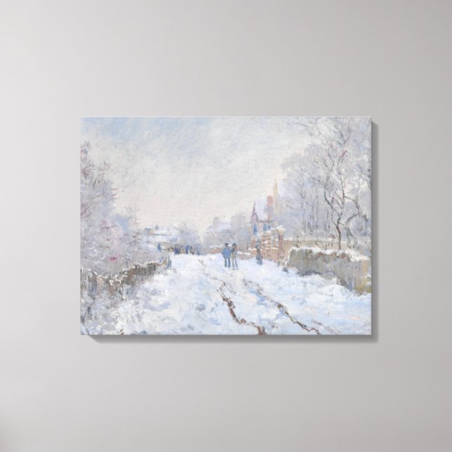 Snow at Argenteuil (by Claude Monet) Canvas Print (Front)