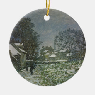 Snow at Argenteuil by Claude Monet Ceramic Tree Decoration