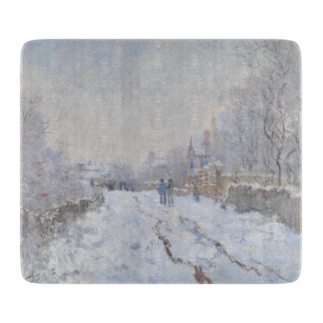 Snow at Argenteuil (by Claude Monet) Cutting Board (Front)