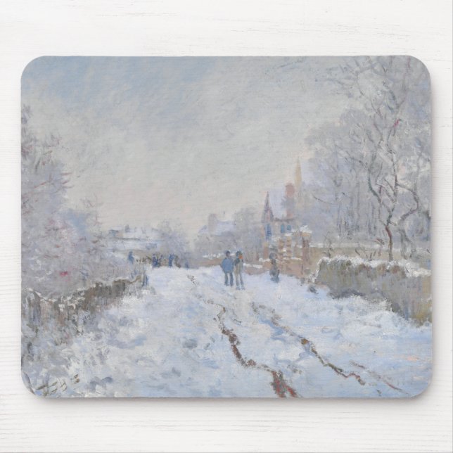 Snow at Argenteuil (by Claude Monet) Mouse Mat (Front)