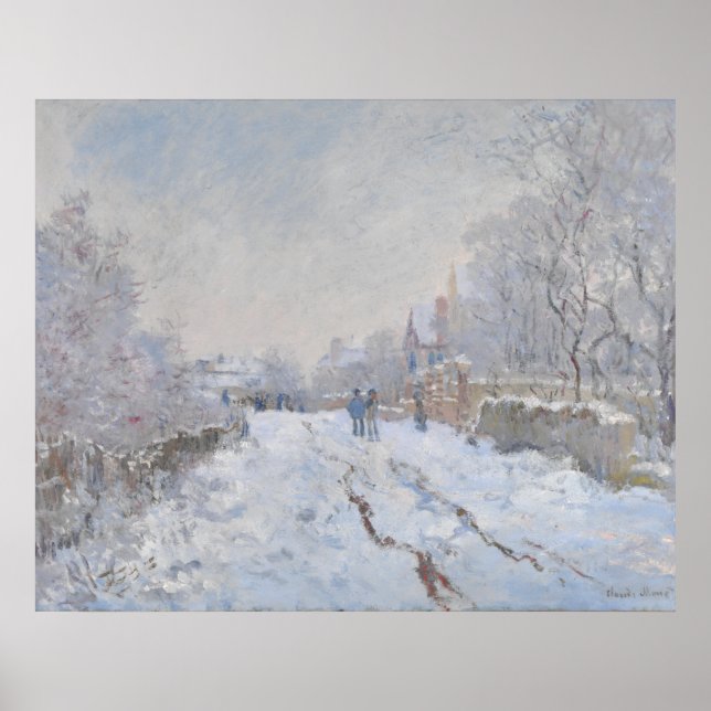 Snow at Argenteuil (by Claude Monet) Poster (Front)
