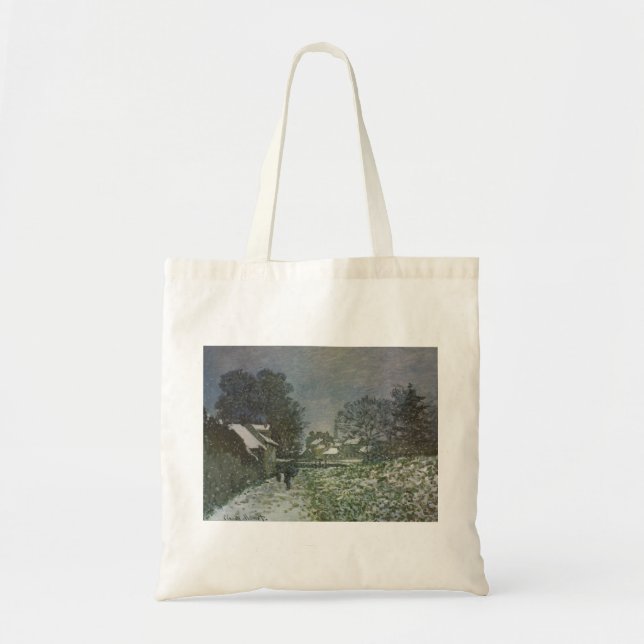 Snow at Argenteuil by Claude Monet Tote Bag (Front)