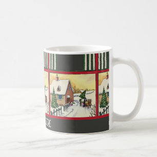 Snow at Christmas, Vintage Style, add text Coffee Mug