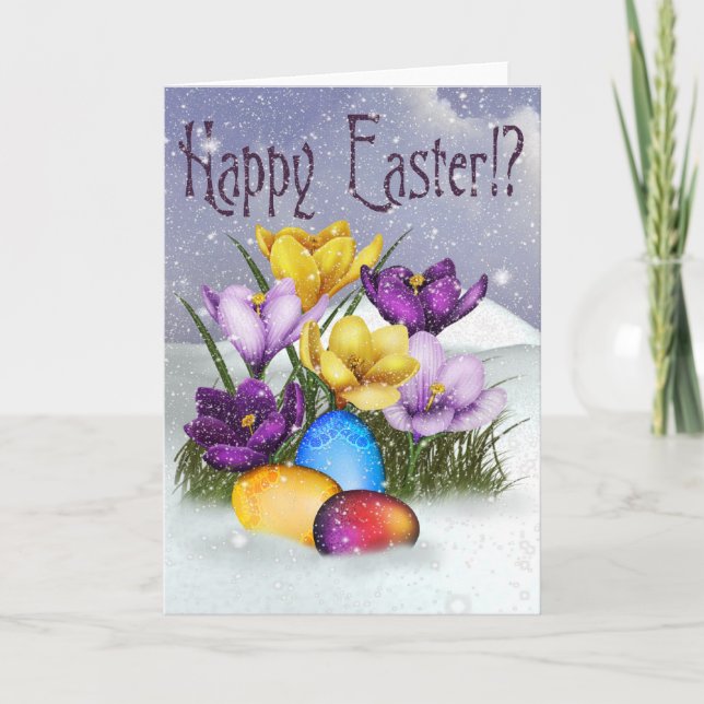 Snow at Easter Holiday Card (Front)