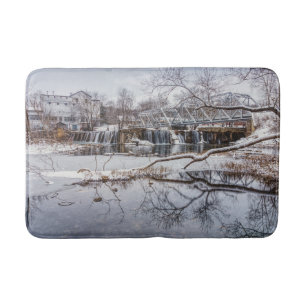 Snow At Finley Dam Bath Mat
