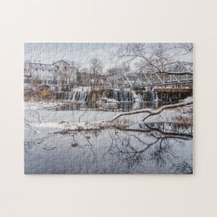 Snow At Finley Dam Jigsaw Puzzle